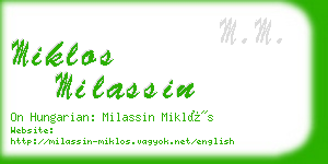 miklos milassin business card